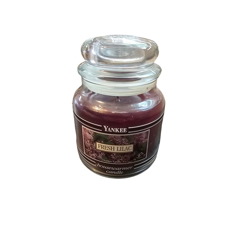 Yankee Candle Black Band Fresh Lilac 14.5 Oz Retired Dark Purple- slightly used